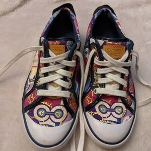 Coach Tennis Shoes purple pink blue and gold
